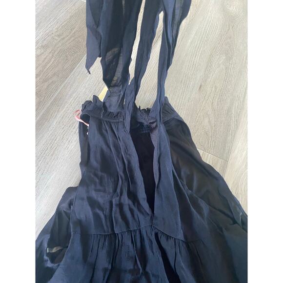 NWT Entro Black Mock Neck Sleeveless Tiered Maxi Dress Flowy Boho Small - Picture 5 of 11